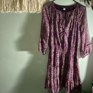 Blue Rain Long Sleeve Purple Dress